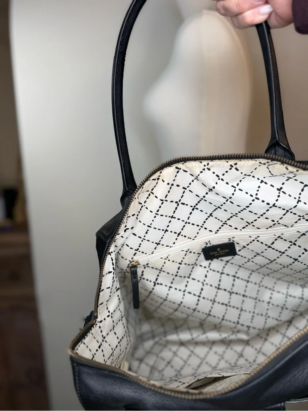 kate spade Catalina Black Leather Large Bag